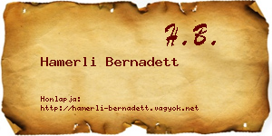 Hamerli Bernadett névjegykártya